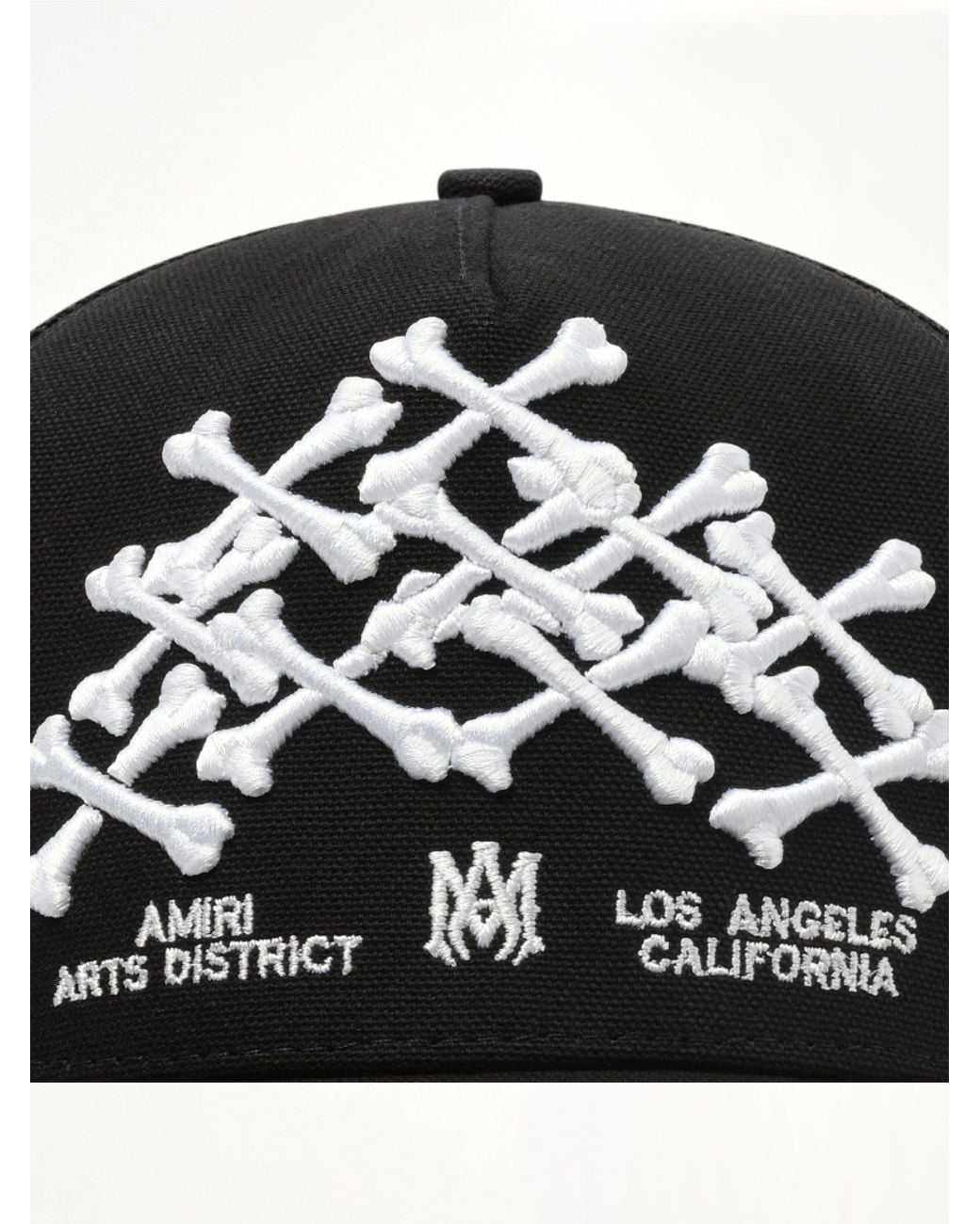 Amiri Black Bones Stacked Trucker Hat for men