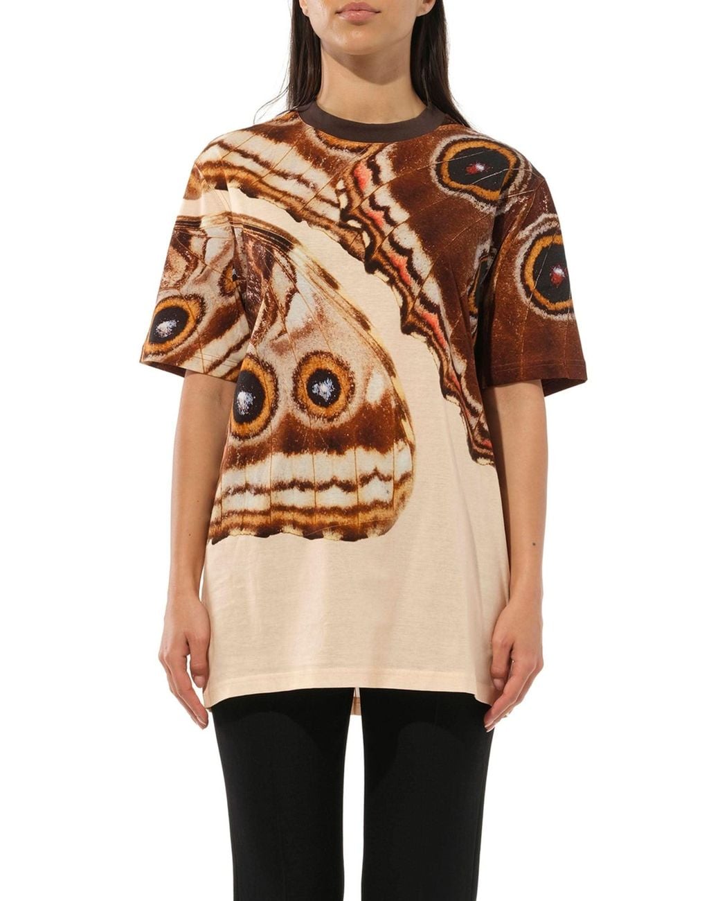 Givenchy Natural Podium T-Shirt Wth Butterfly Print, Short Sleeves