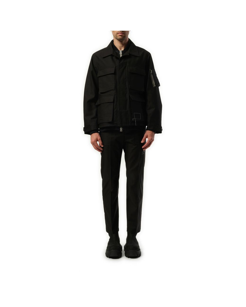 Sacai Wtaps Cotton Back Satin Bomber Jacket, 100% Cotton in Sacai Wtaps Cotton Back Satin Bomber Jacket, 100% Cotton in