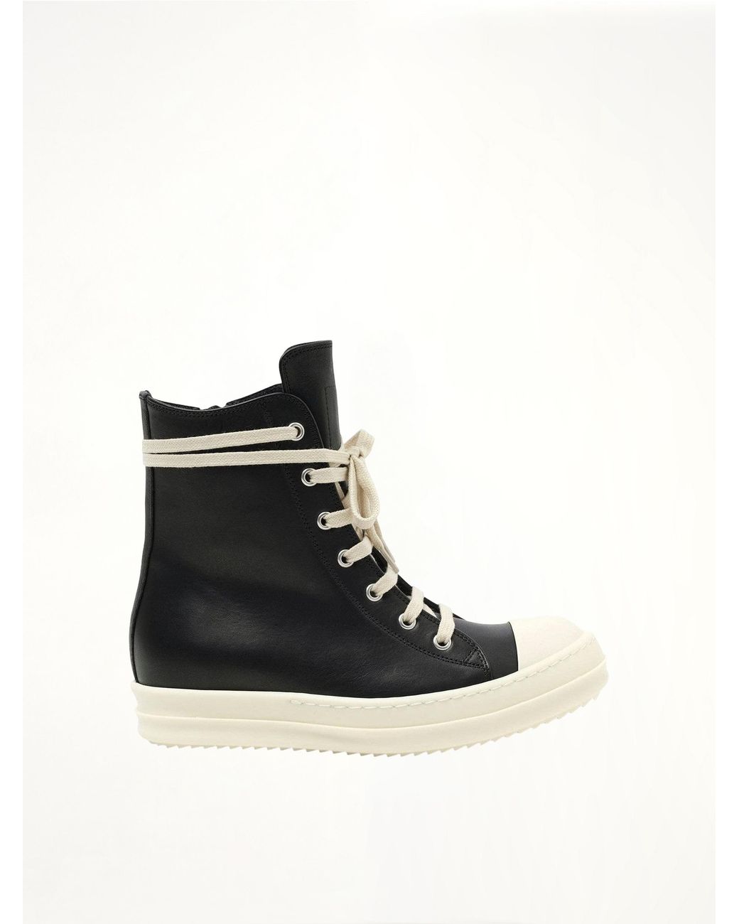Rick Owens Black Washed Calf Sneaker