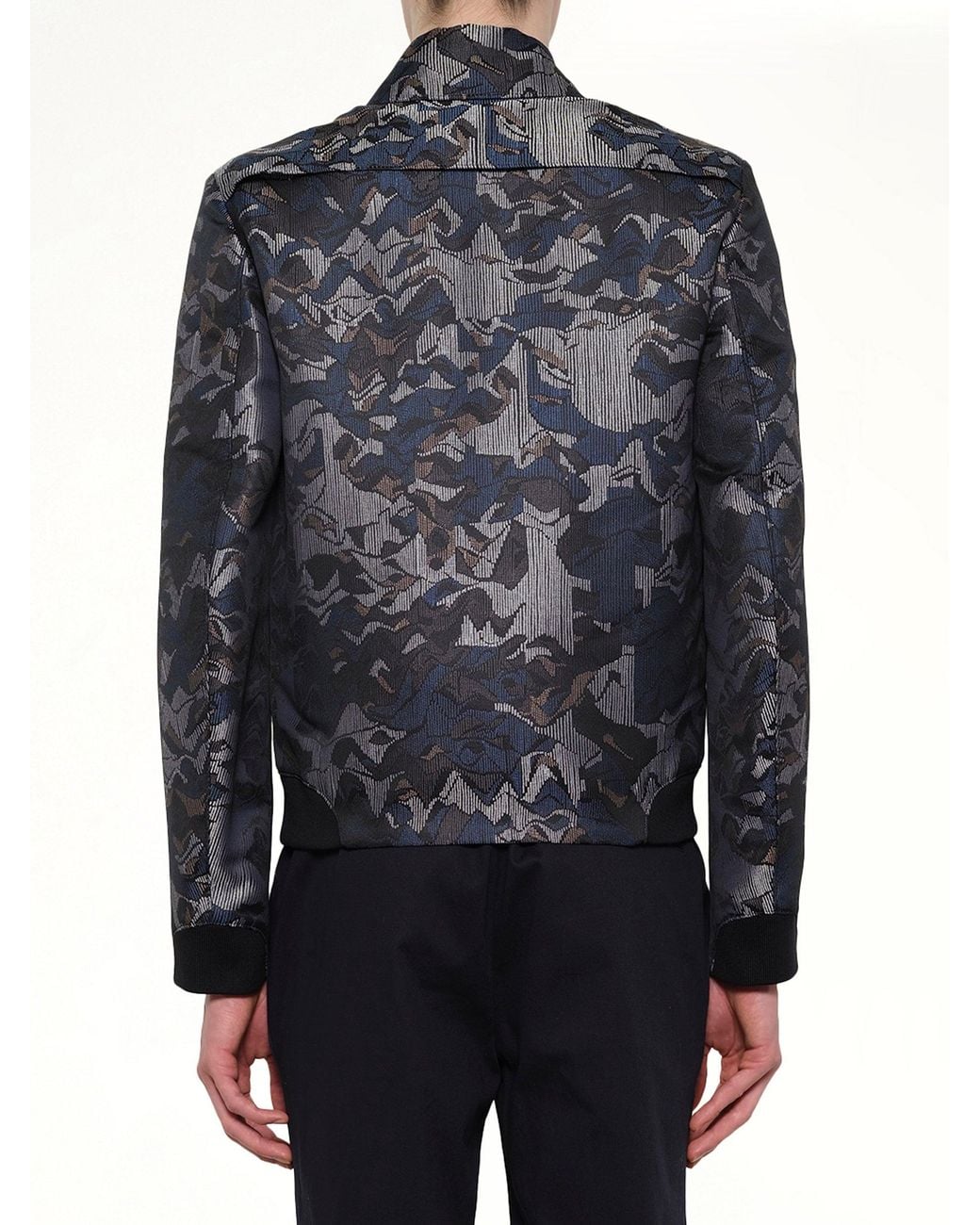 KENZO Blue Jacquard Bomber Jacket for men