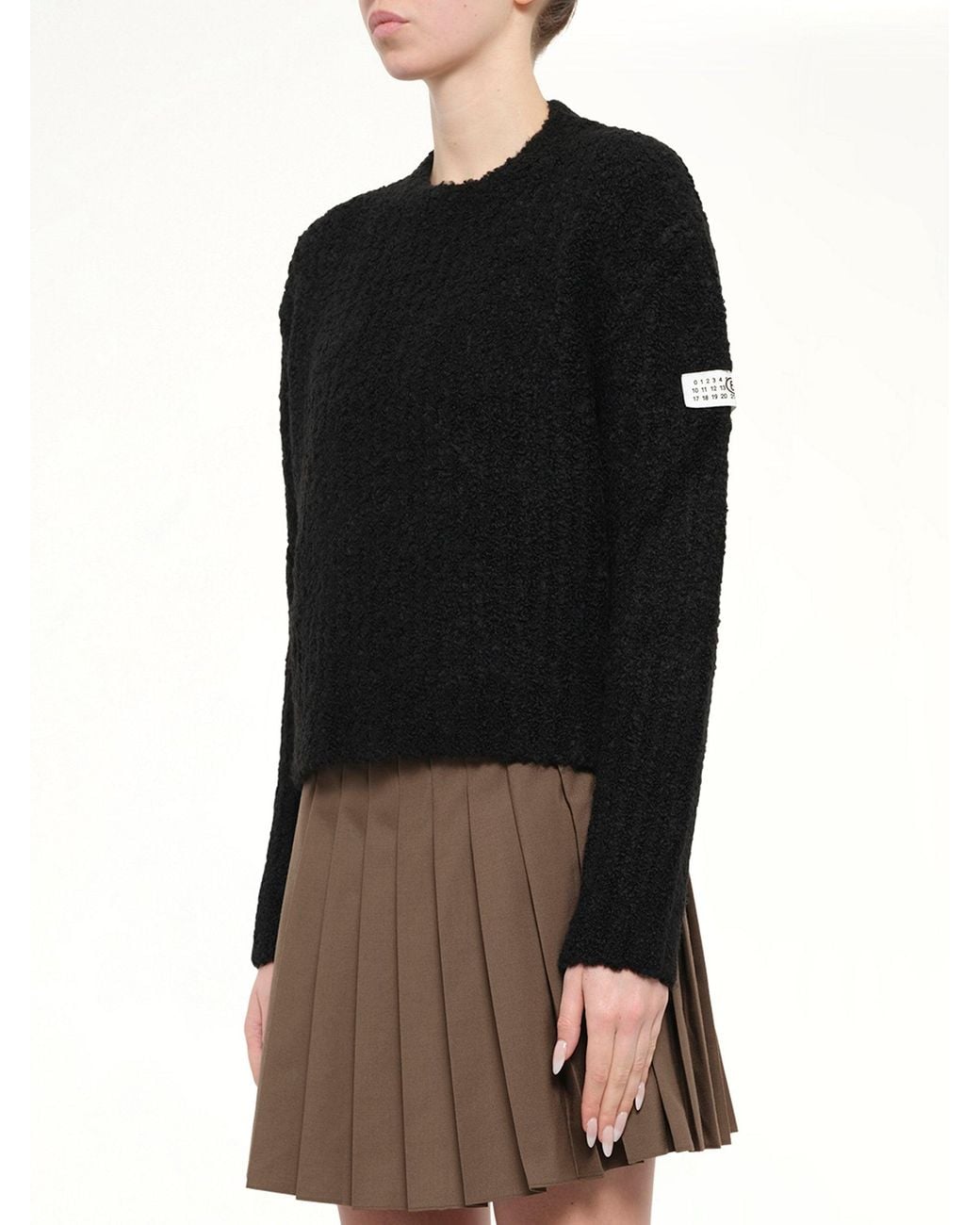 MM6 by Maison Margiela Black Boucle Knit Sweater