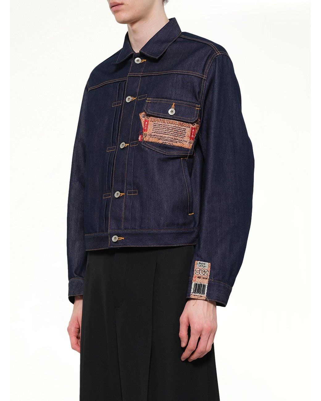 Doublet Blue Air Yarn Raw Denim Jacket for men