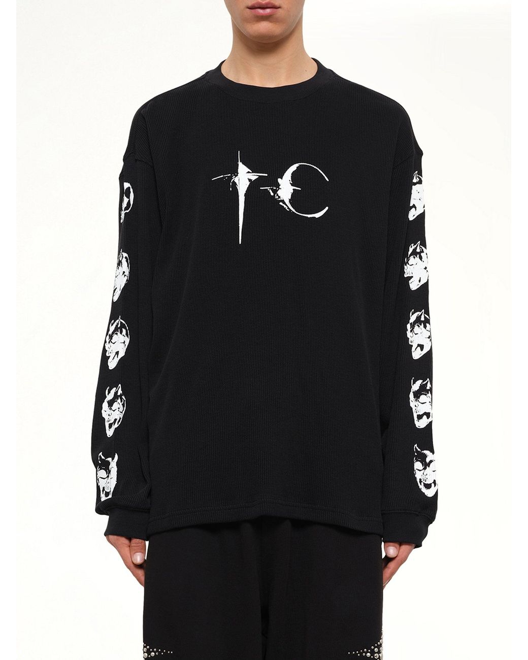 THUG CLUB Black Endless Long Sleeve T-Shirt for men