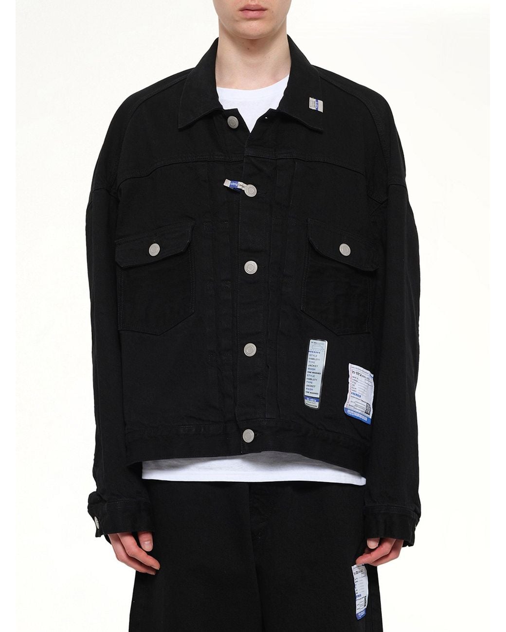 Maison Mihara Yasuhiro Black Instrumental One Washed Selvage Denim Jacket for men