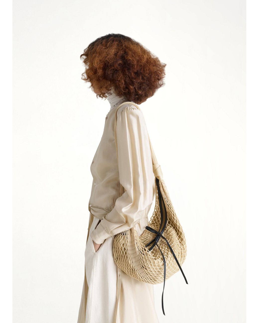 Lemaire Metallic Croissant Filt Bag