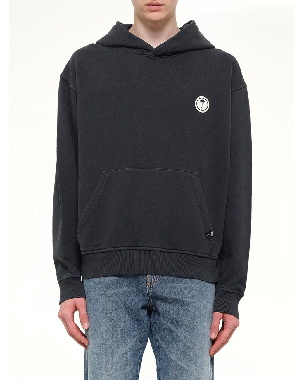 Palm Angels Black Palm Shadow Loose Hoodie for men