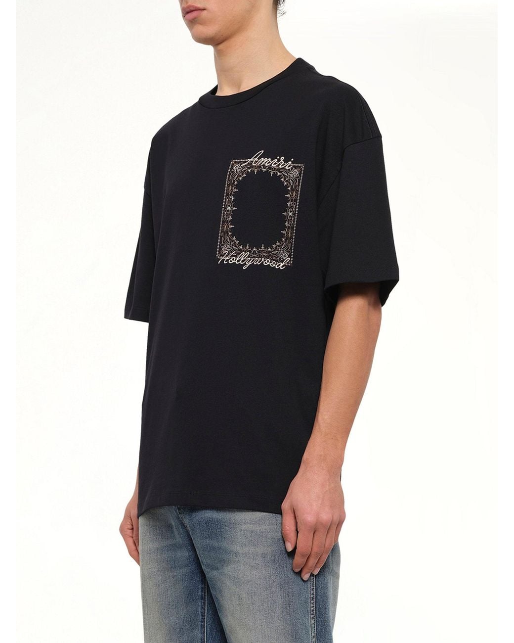 Amiri Black Ma Quad Bandana Oversized T-Shirt for men