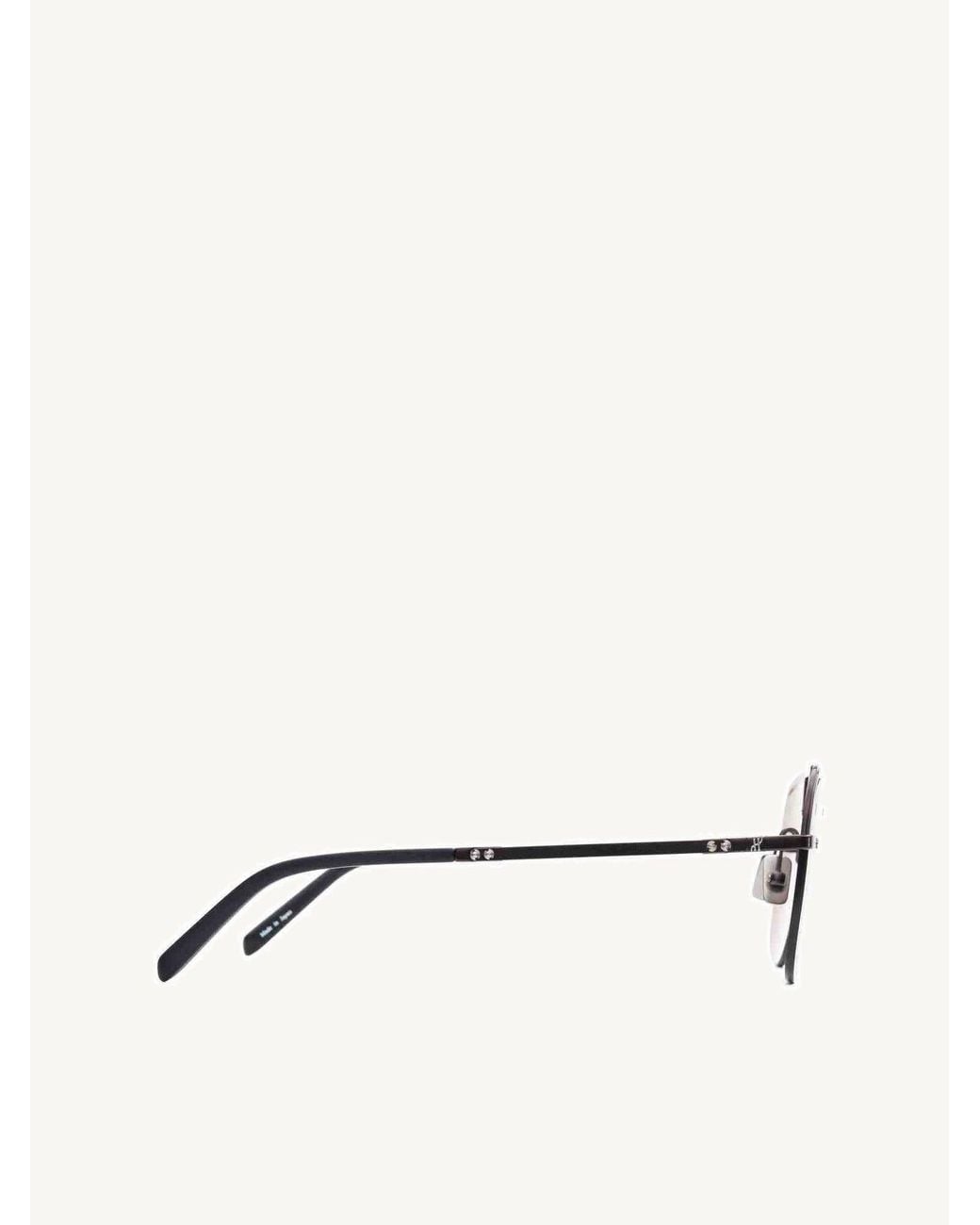 Hublot Gray Matte Aviator Sunglasses With Solid Smoke Lens for men