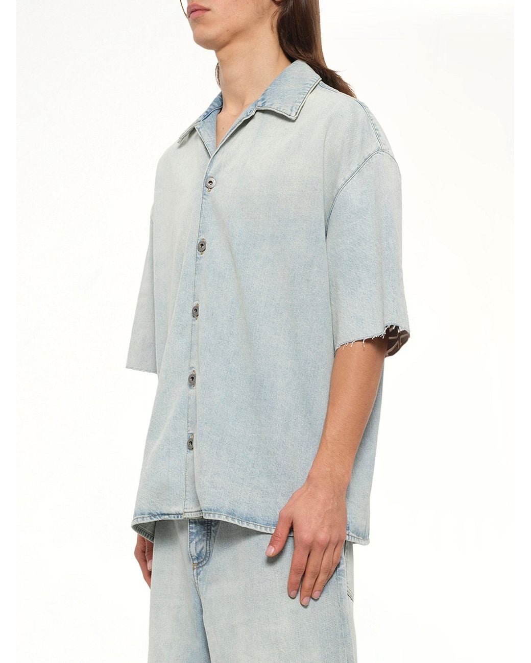 Loewe Gray Anagram Short Sleeve Shirt for men