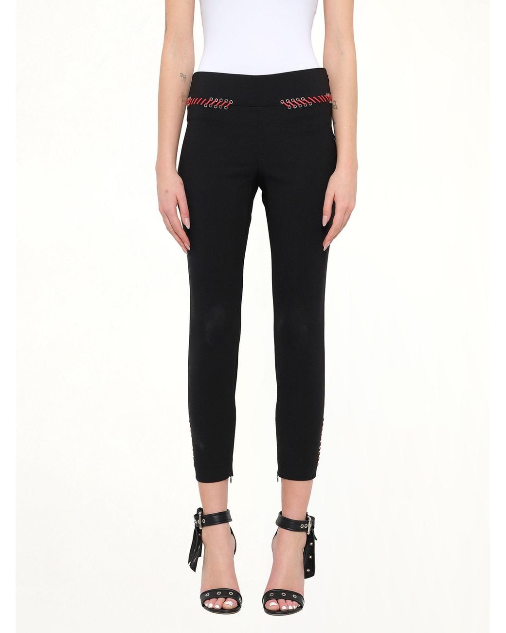 McQueen Black Leather Trousers