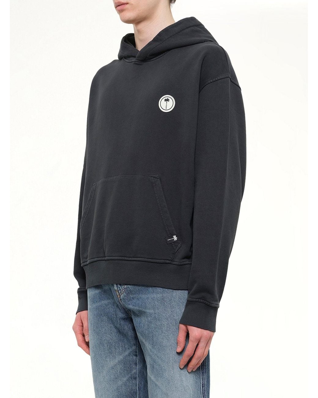 Palm Angels Black Palm Shadow Loose Hoodie for men