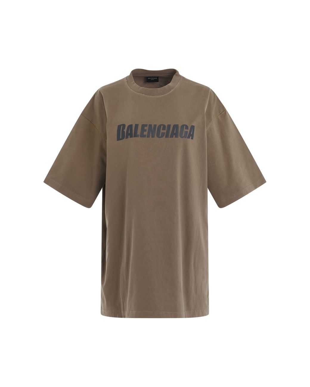 Balenciaga brown tee size authentic L brand new logo print