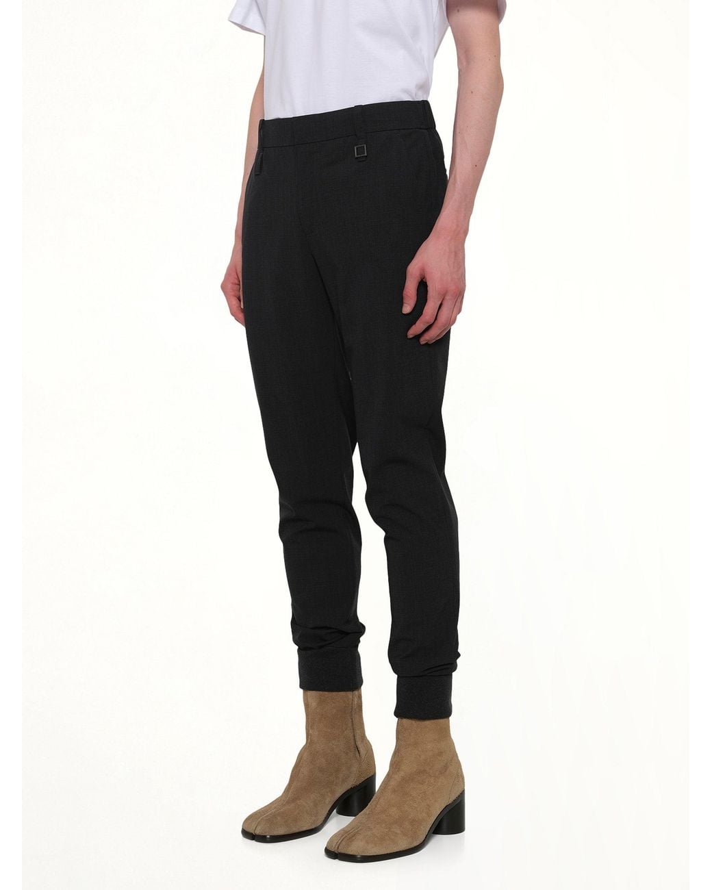 Wooyoungmi Black Cuffed Trouser for men