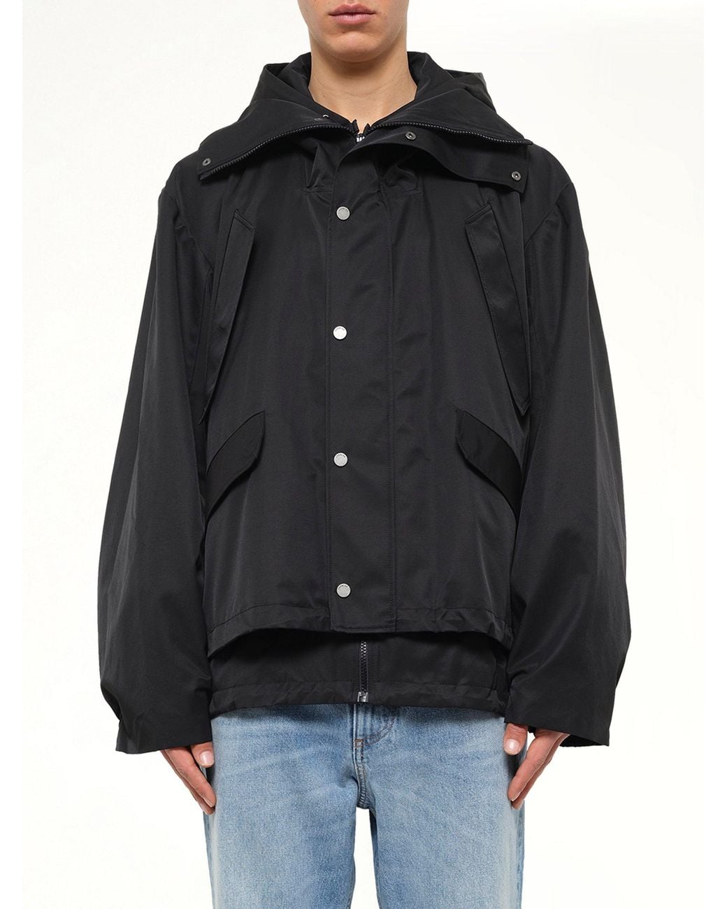 Egonlab Black Hooded Track Jacket for men