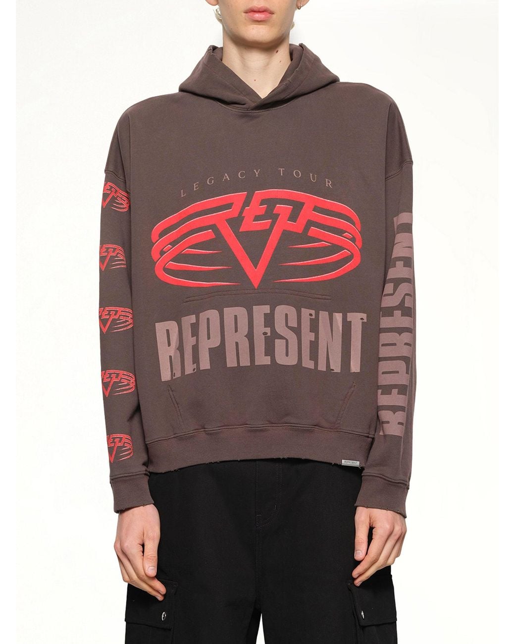 Represent Red Reversible Living Legacy Falcon Hoodie for men