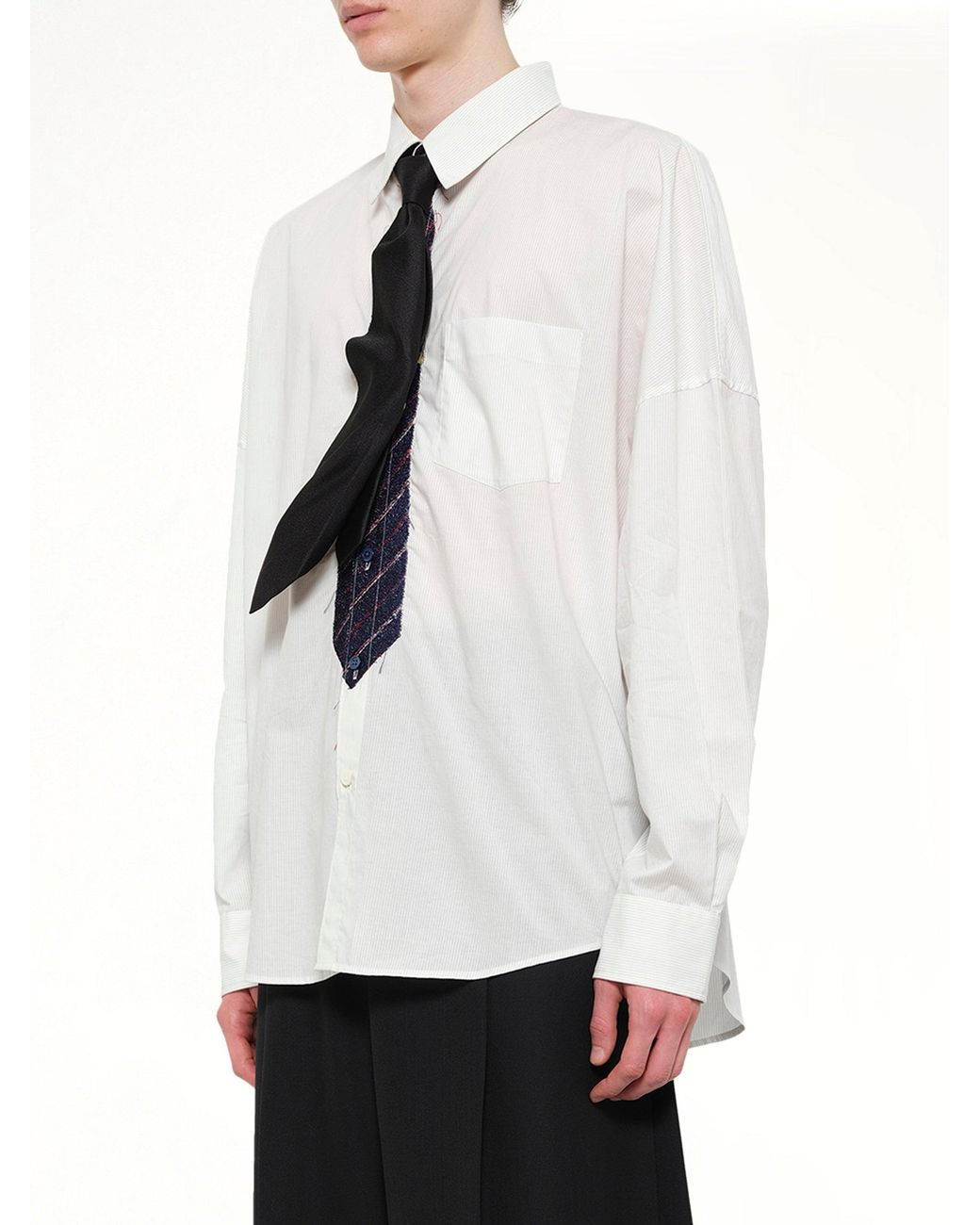Doublet Black Shape Memory Shijira Tie for men