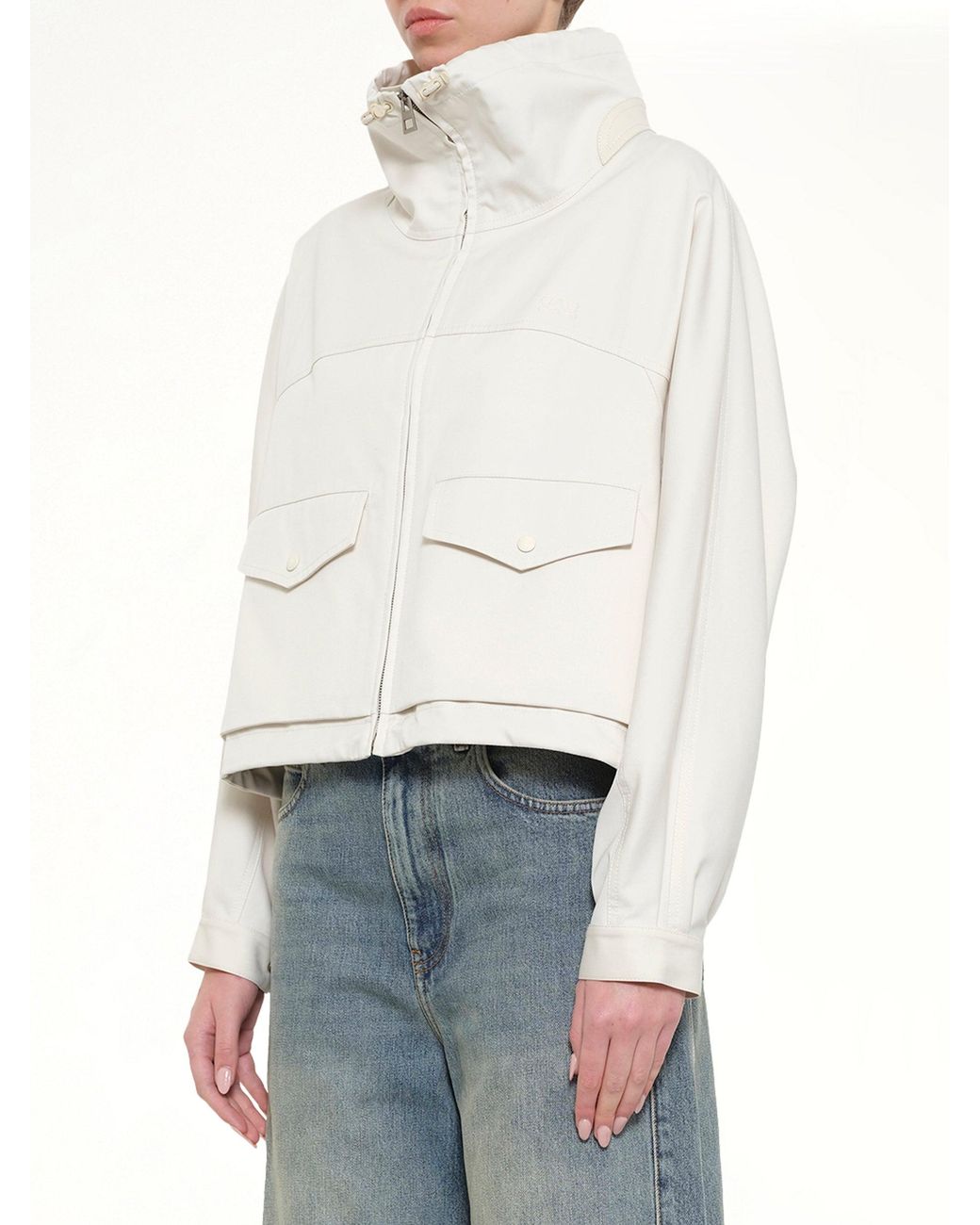Loewe White Cotton Silk Gabardine Jacket