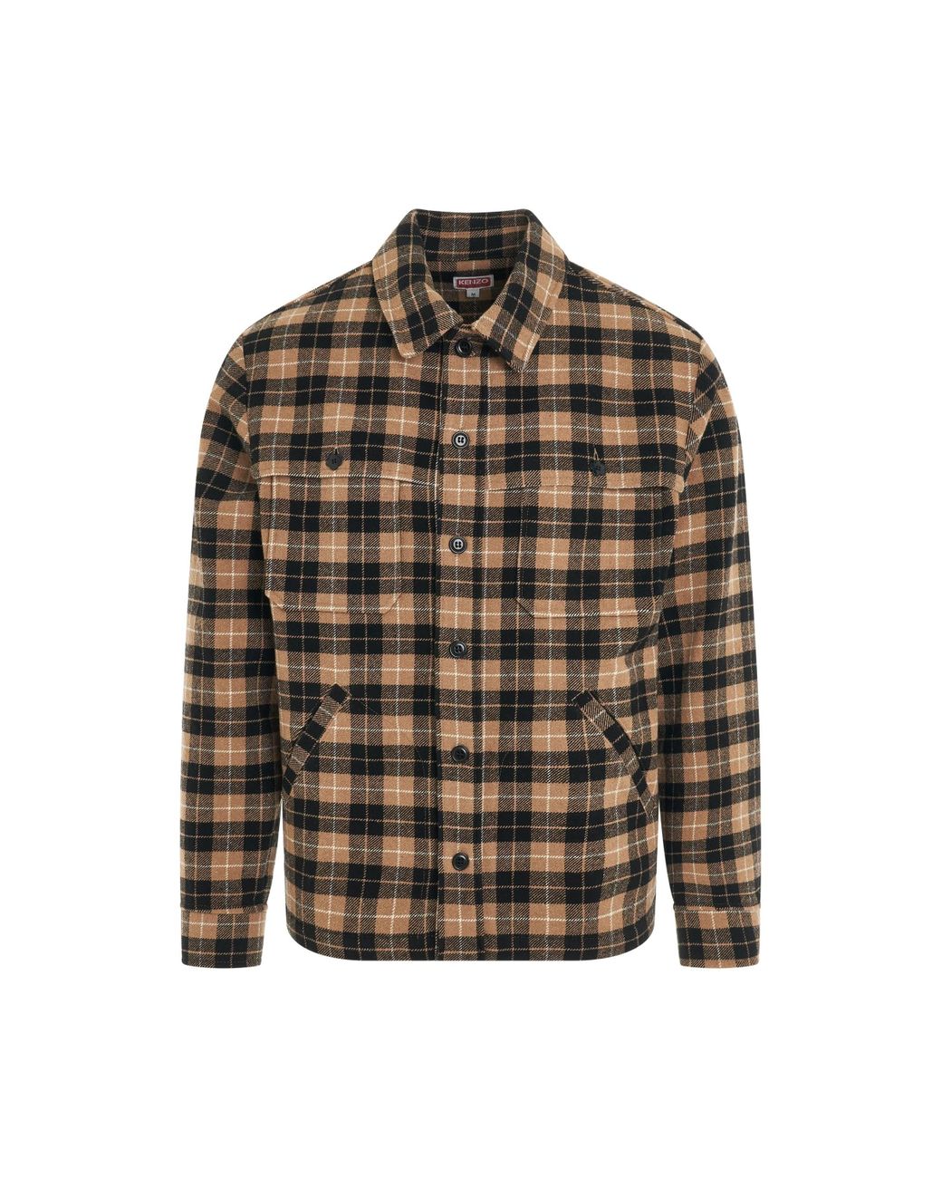 KENZO Western Checked Overshirt, Long Sleeves, Size: Medium in 