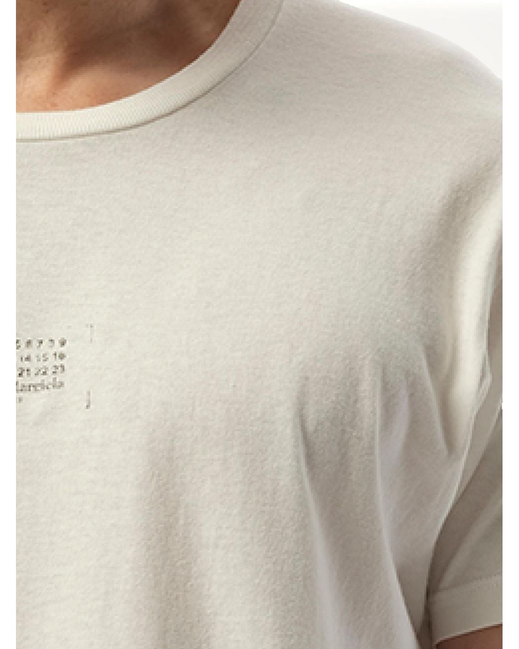 Maison Margiela Blue Small Number Logo T-Shirt, Short Sleeves, 100% Cotton, Size: Large for men