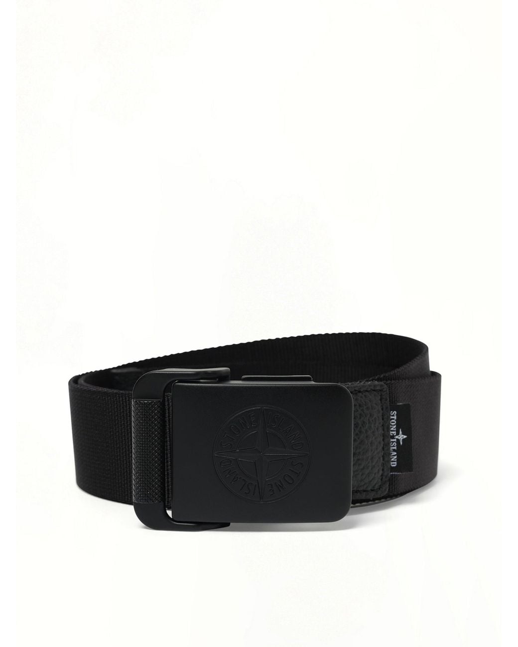 Stone Island Black 930000 Tape Belt for men