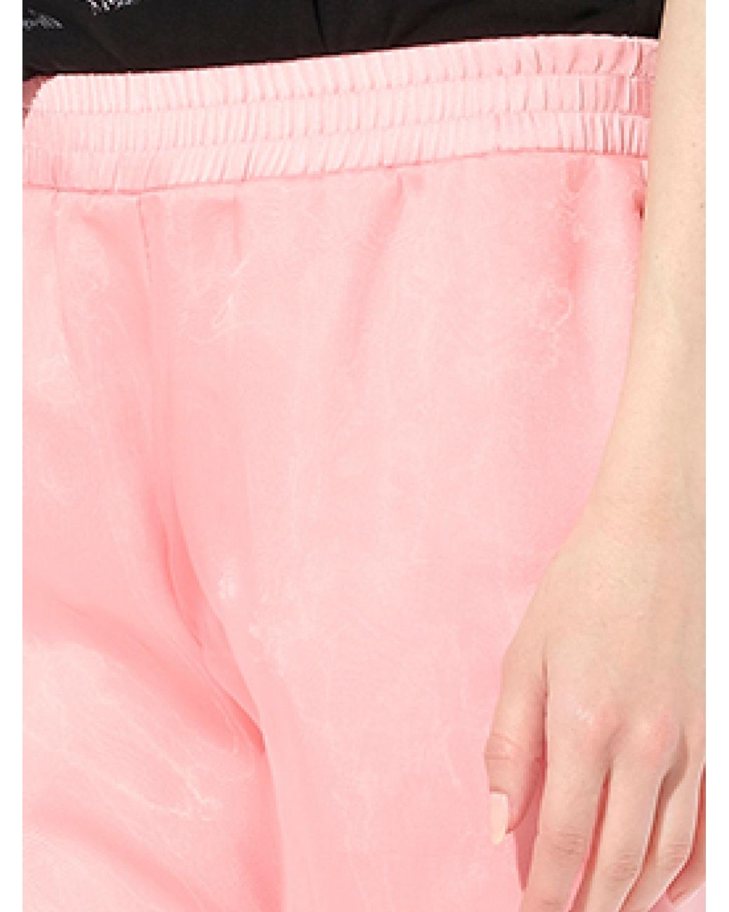 McQueen Pink Satin Organza Jogger