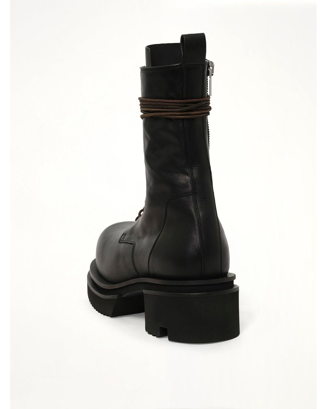 Rick Owens Black Army Lace Up Bogun Boots for men