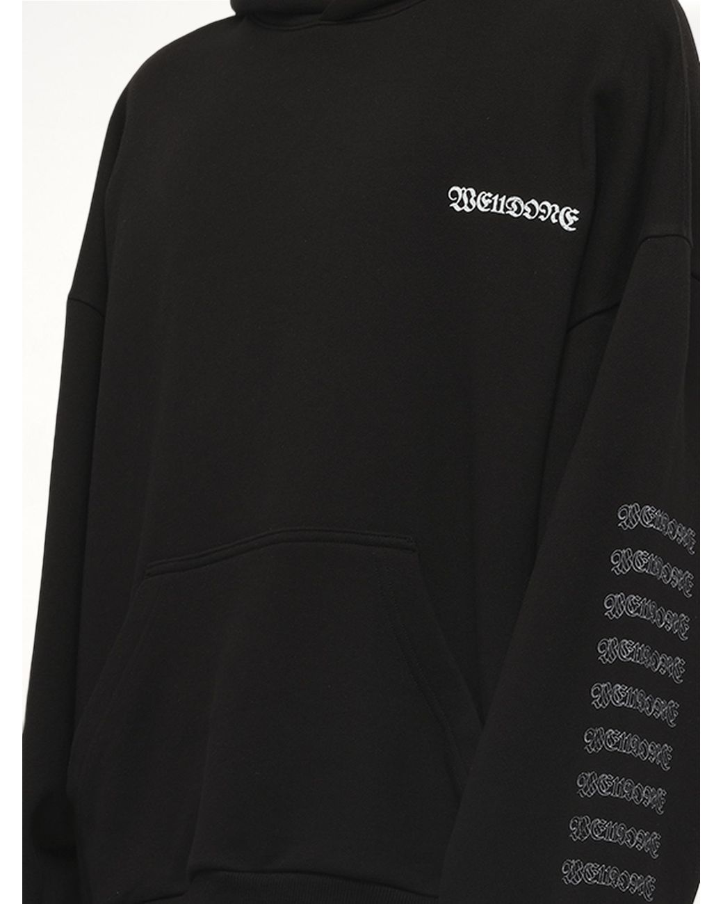 we11done Black Punk Teddy Hoodie for men