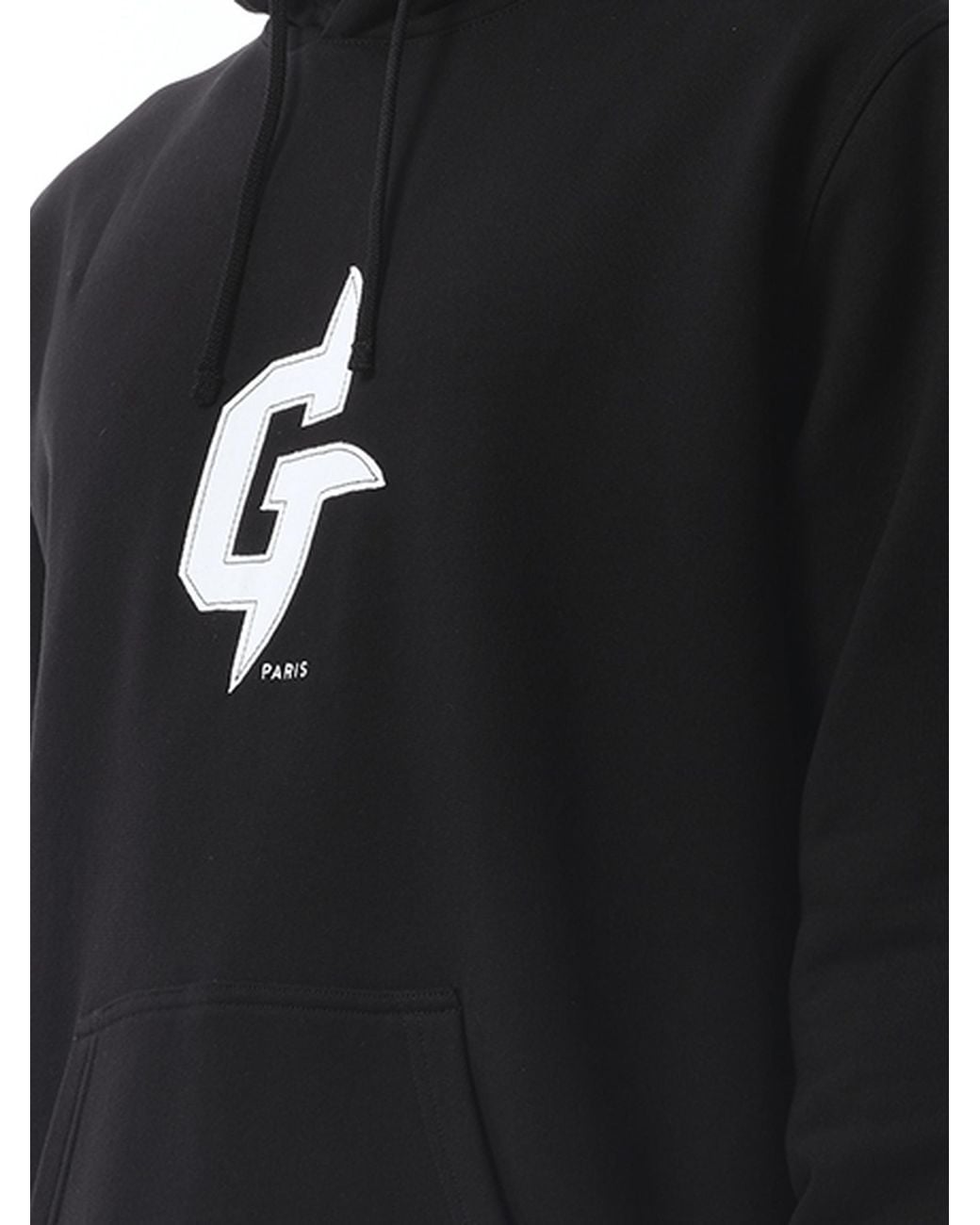 Givenchy Black Embroidered Eiffel Tower Motif Slim Fit Hoodie for men