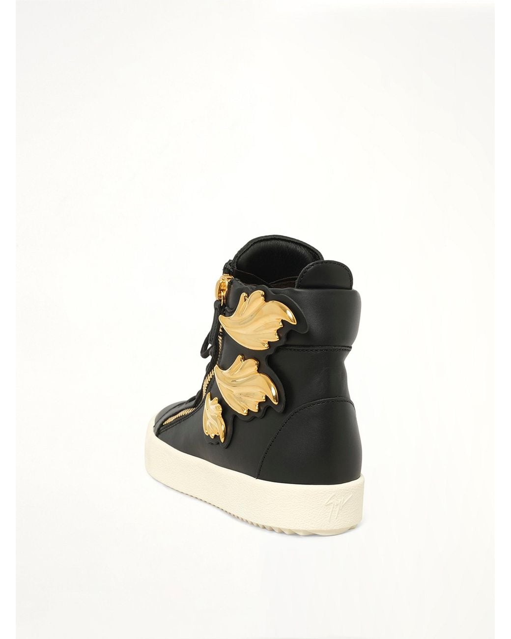 Giuseppe Zanotti Black Wing-Detail Zip-Fastening Sneakers