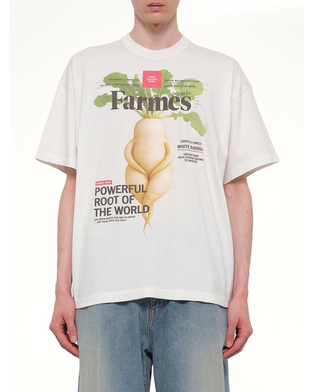 Doublet Gray Farmes Magazine Cover T-Shirt for men