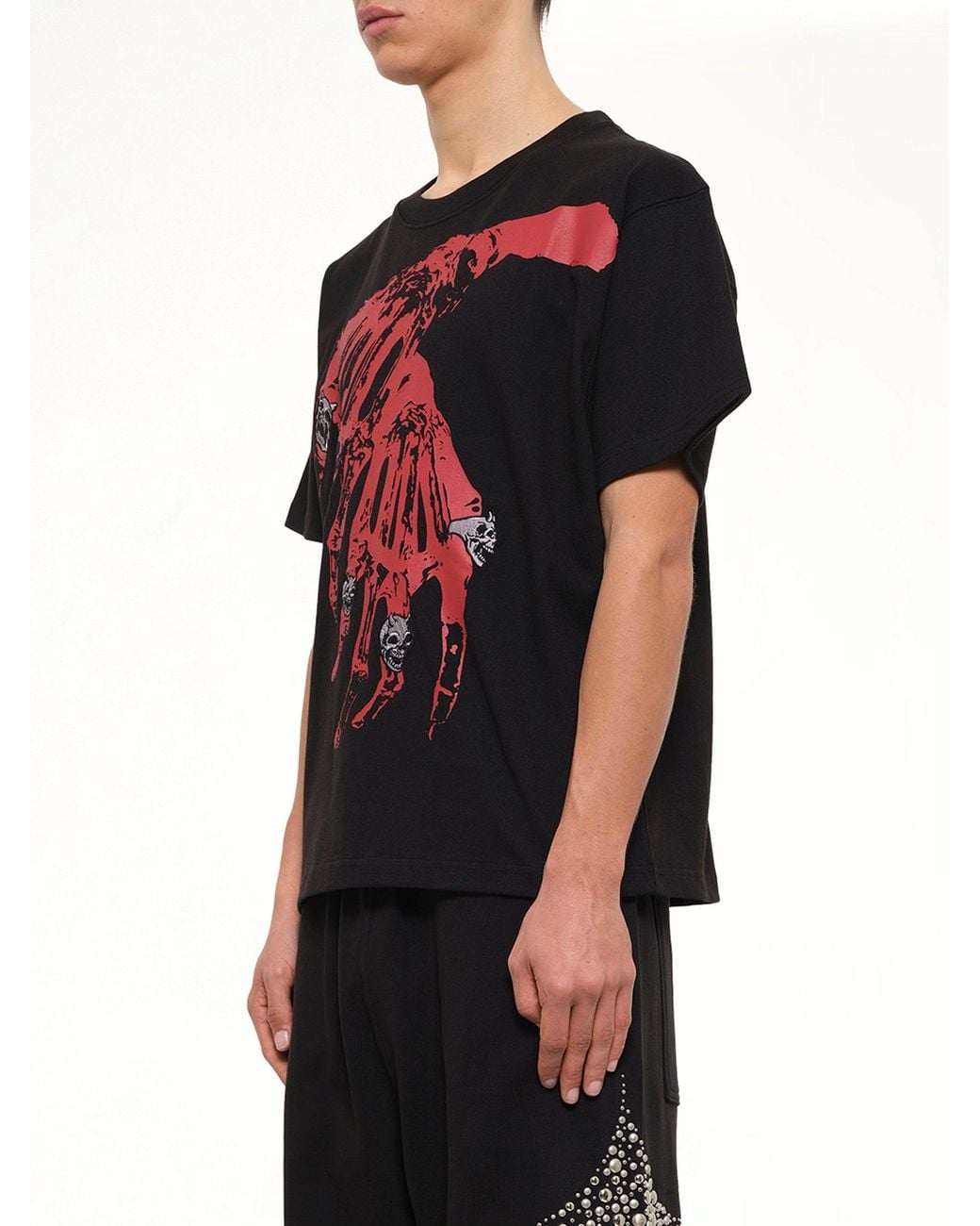 THUG CLUB Black Tc Bone Cross T-Shirt for men