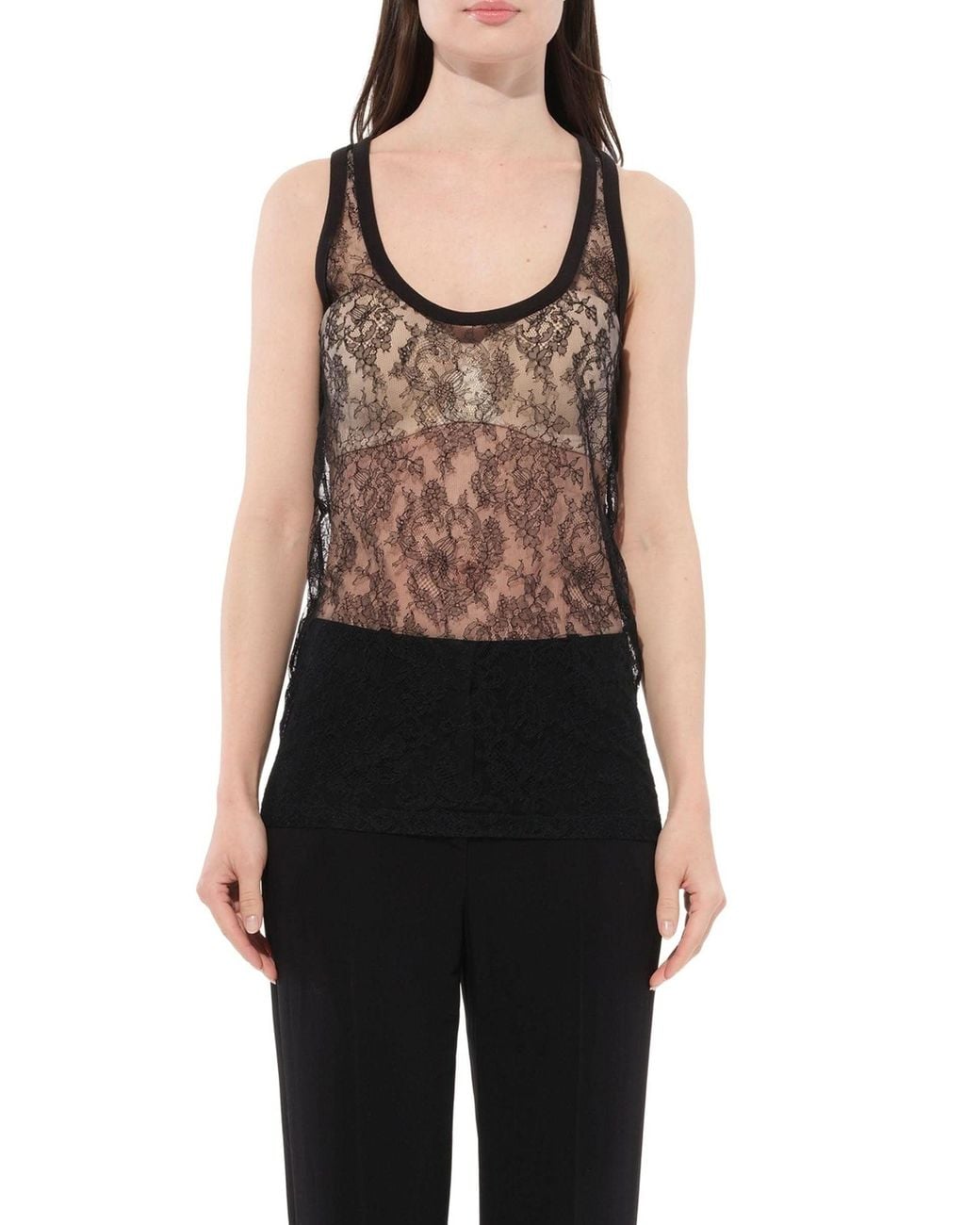 Givenchy Black Sleeveless Sheer Top