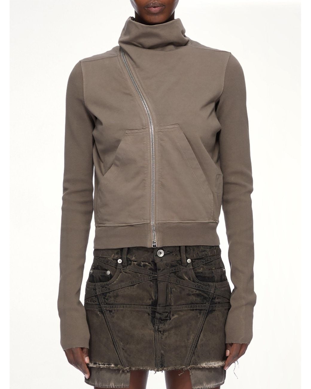 Rick Owens Brown Compact Jersey Mountain Sweatshirt