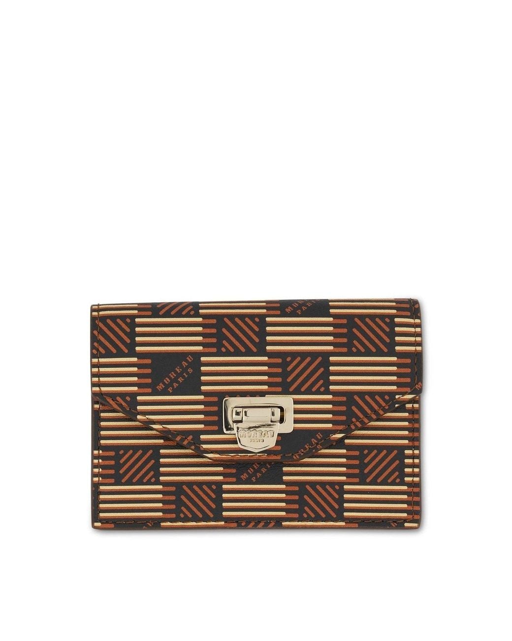 Moreau Brown Flap Wallet With Gusset, 100% Calf Leather
