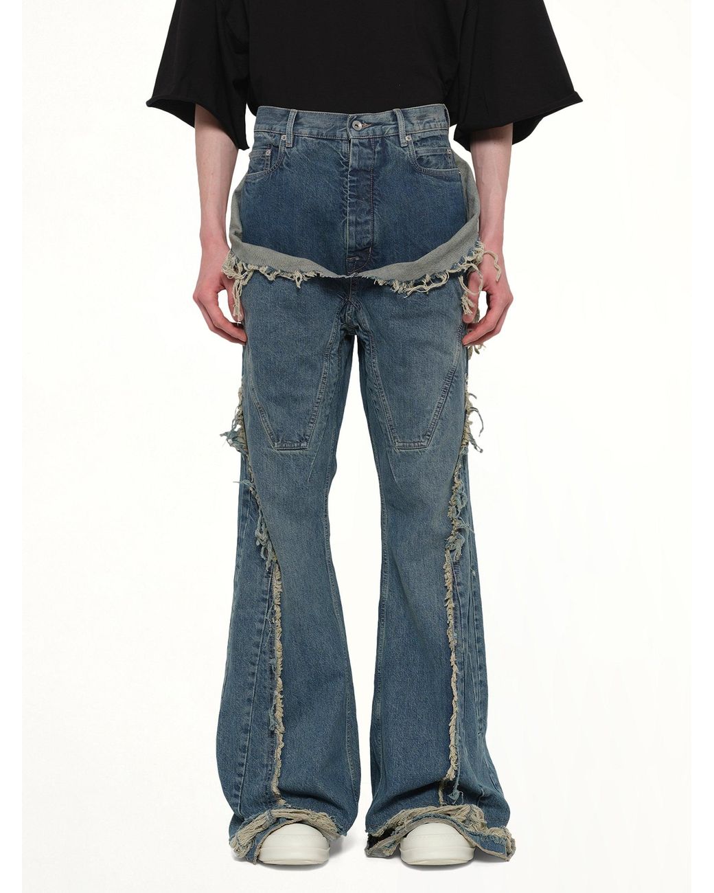 Rick Owens Blue Slivered Bootcut for men