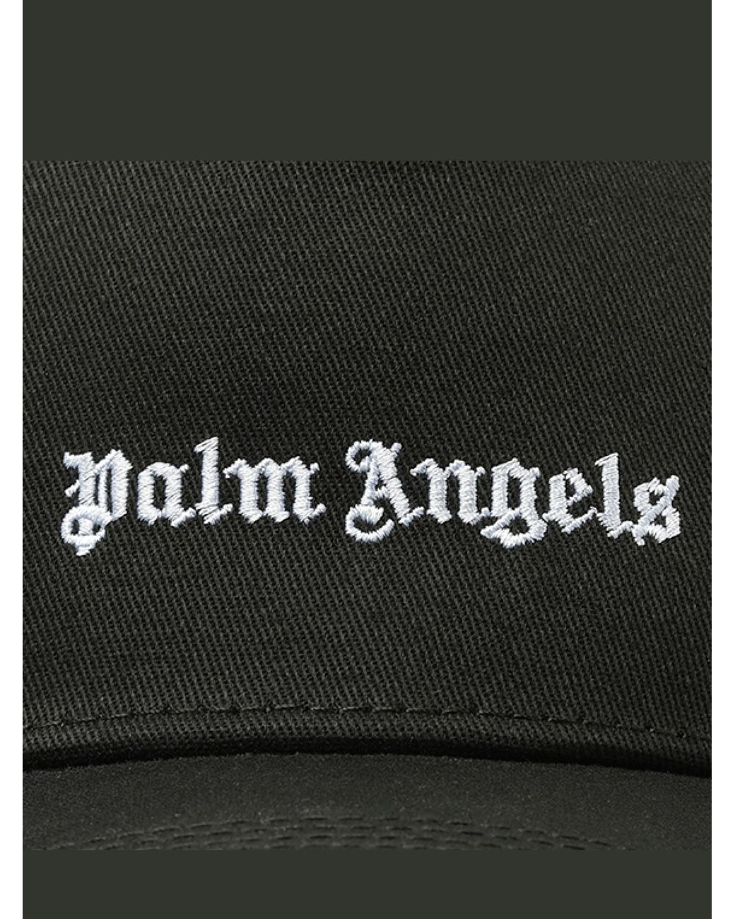 Palm Angels Black Classic Logo Cap, 100% Cotton for men
