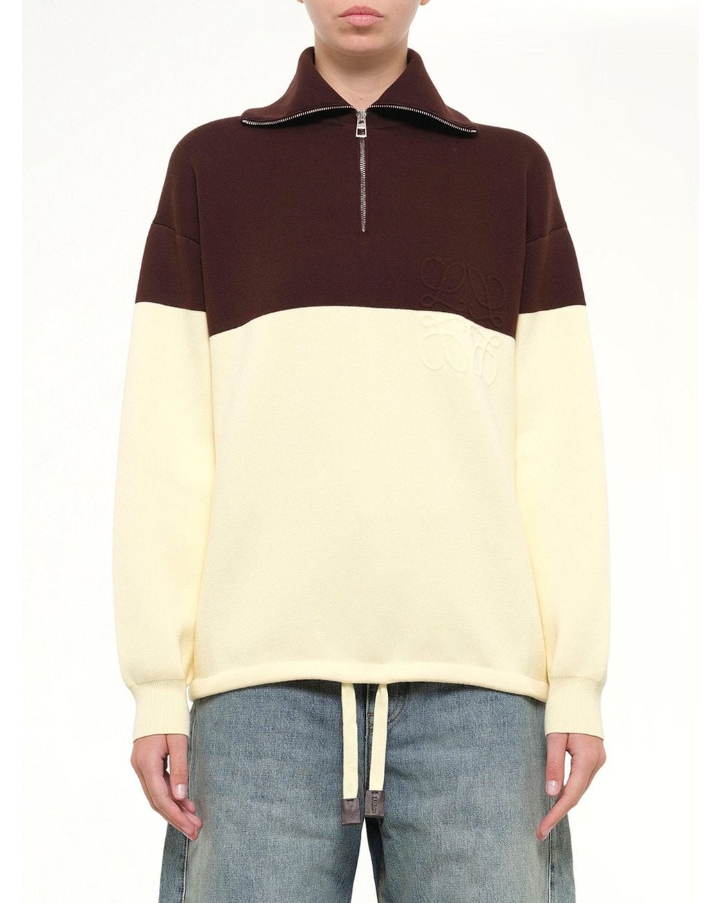 Loewe Blue Quarterzip Sweater