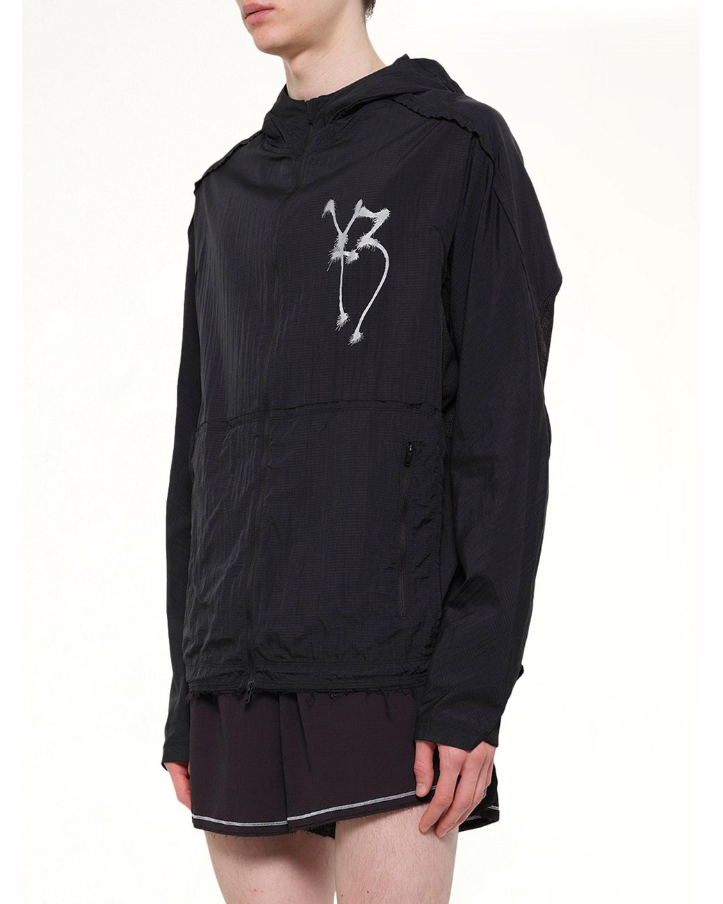 Y-3 Blue Skull Motif Run Jacket for men
