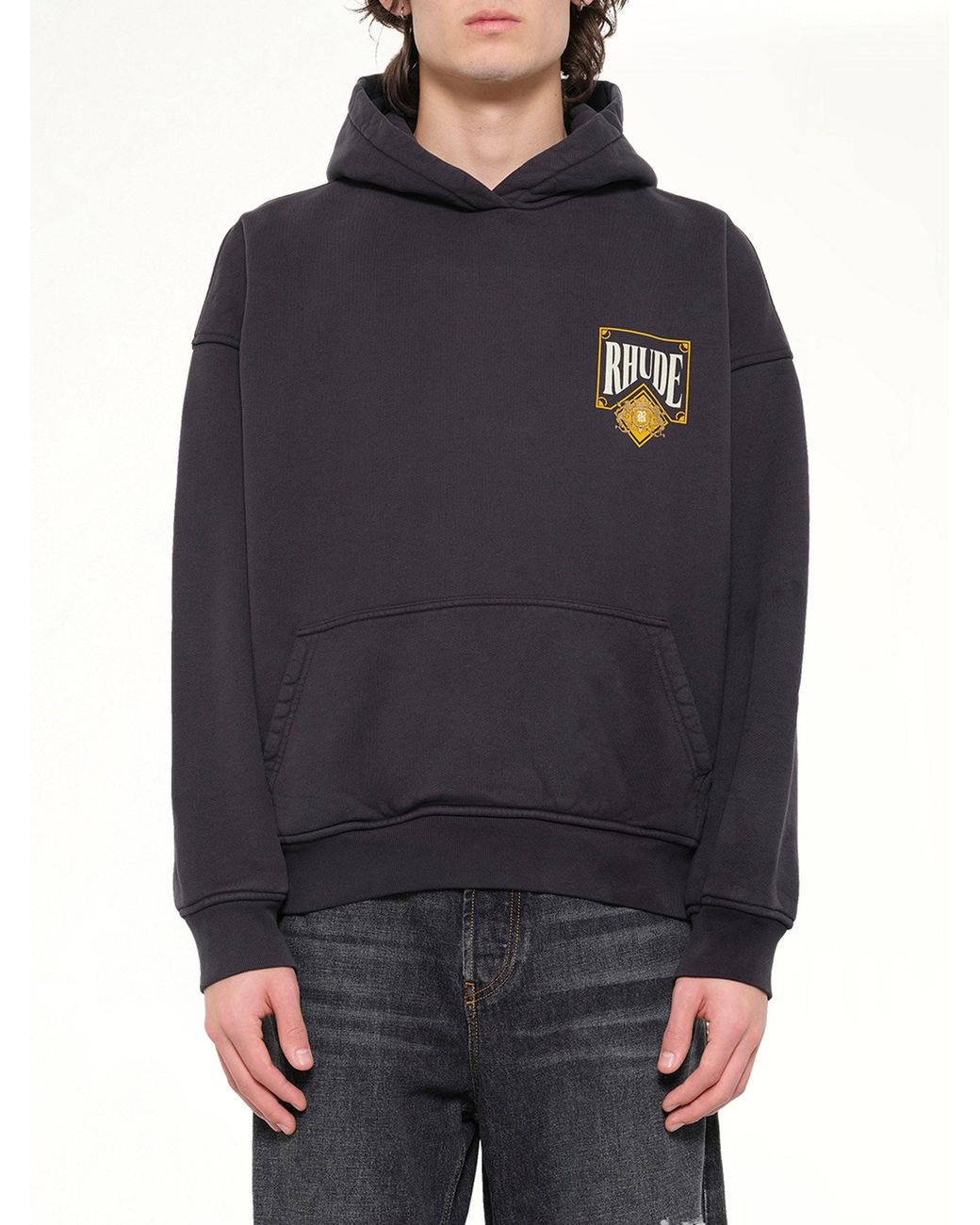 Rhude Blue Playing Card Hoodie for men