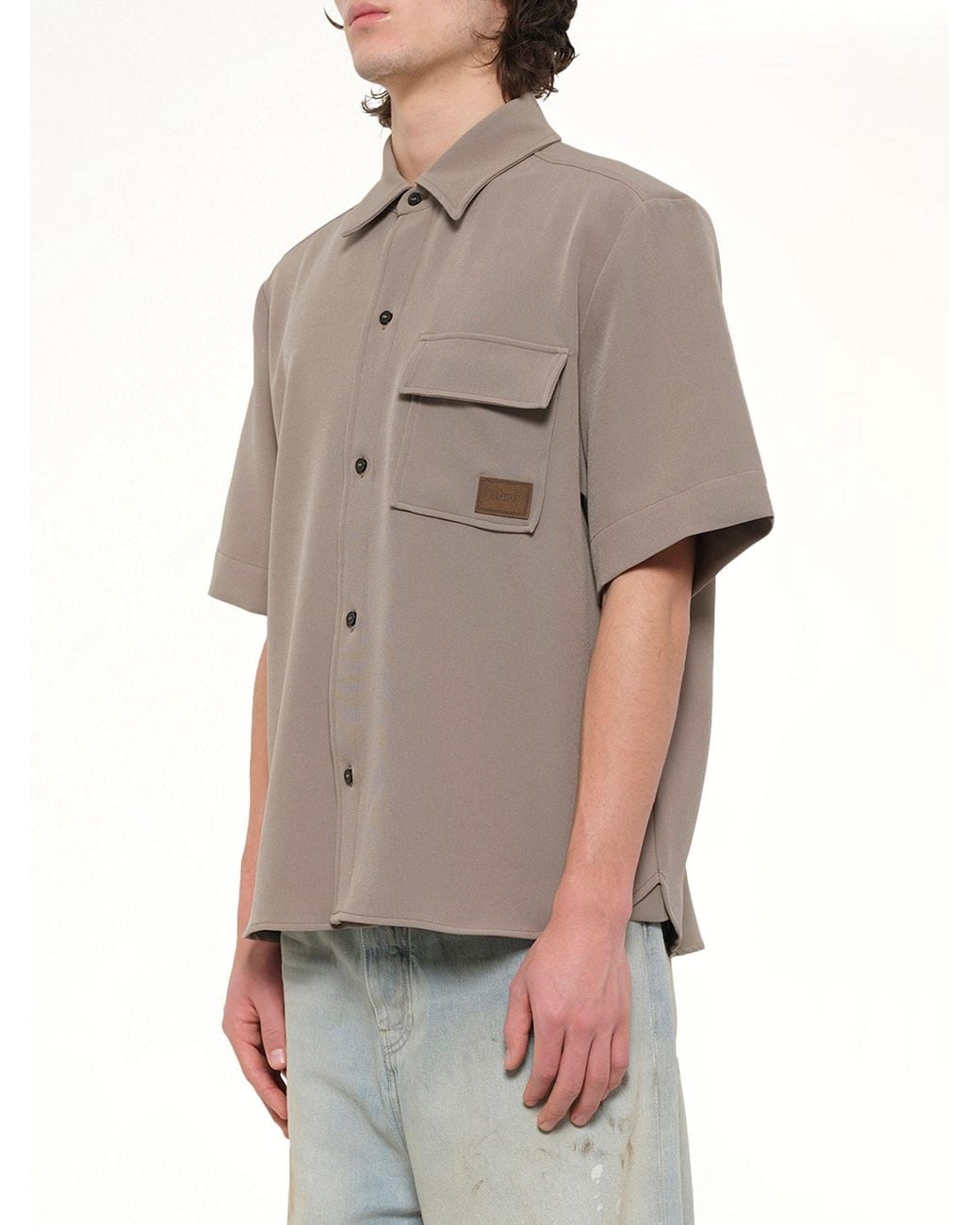 Amiri Gray Patch Cady Pocket Shirt for men