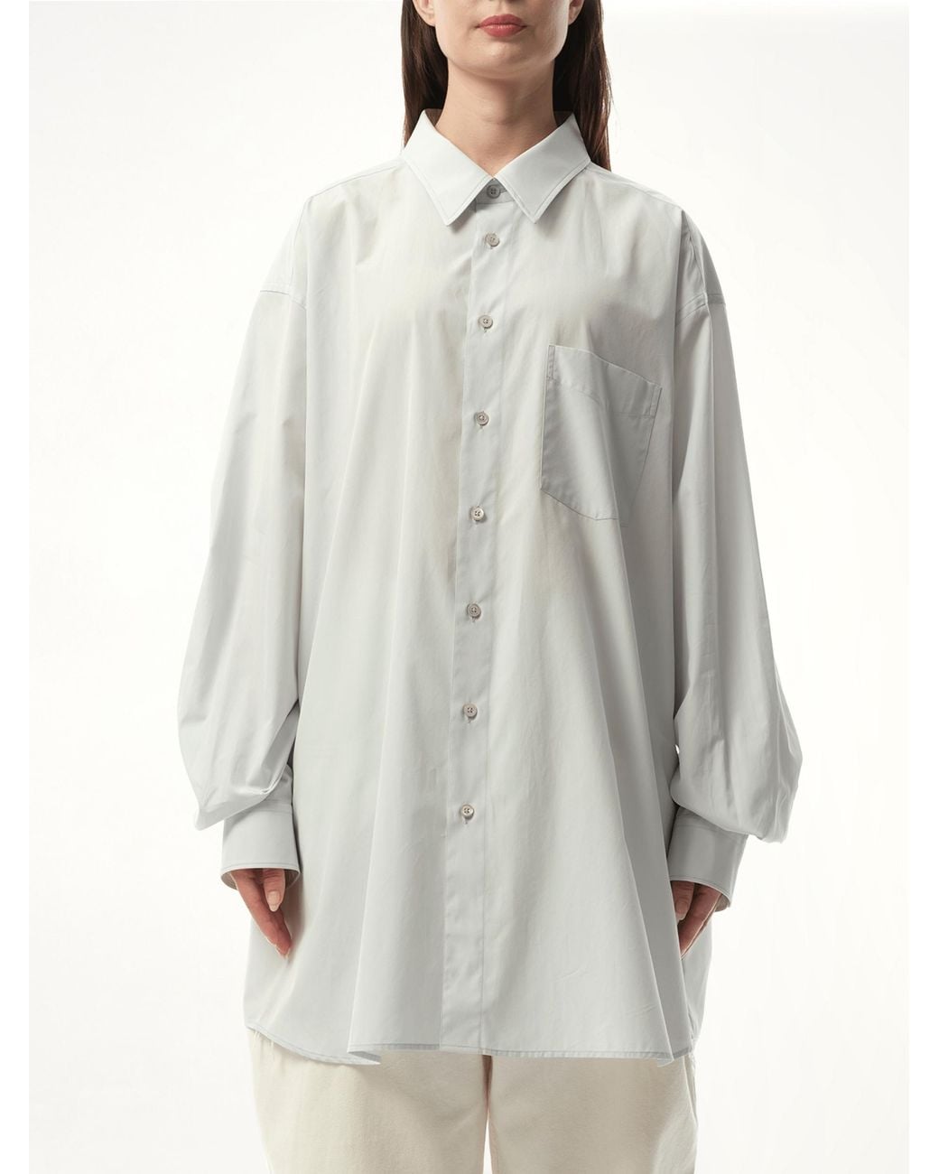 Maison Margiela Gray Long-Sleeved Shirt, Long Sleeves, 100% Cotton