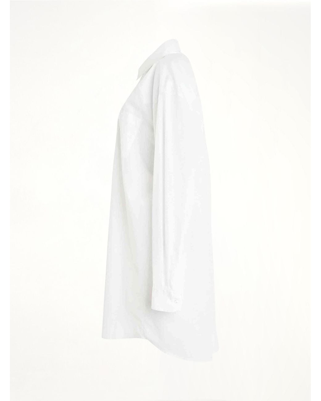 Maison Margiela White Long Sleeve Cotton Poplin Shirt