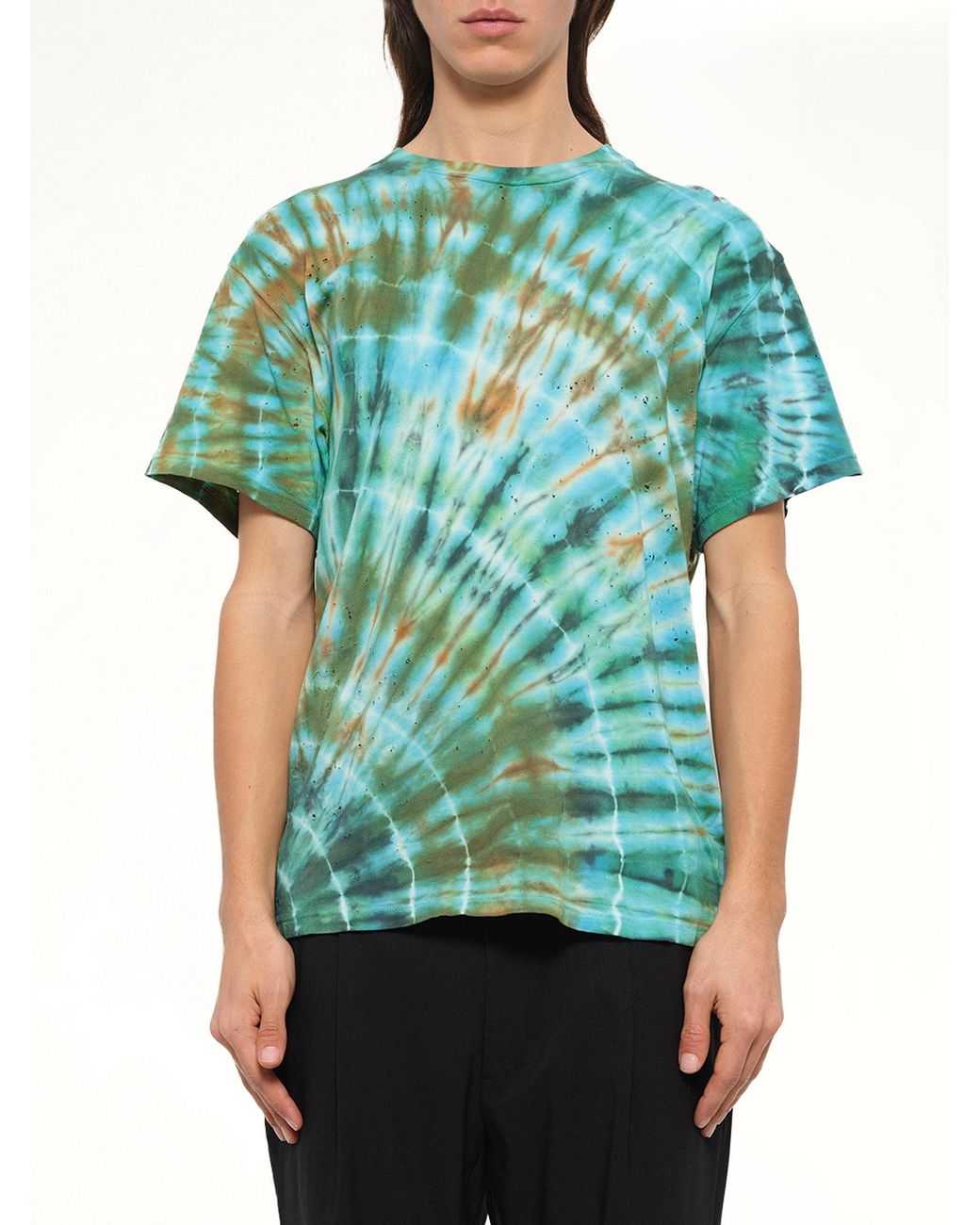 Amiri Green Tie Dye Shotgun T-Shirt for men