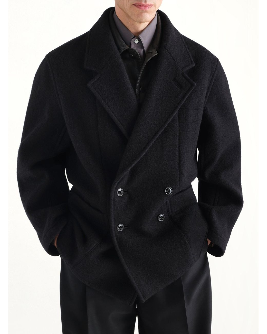 Lemaire Black Short Db Coat for men