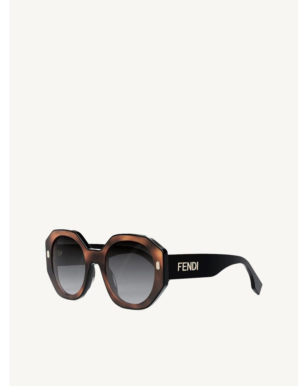 Fendi White Fe40045I Geometric Sunglasses With Gradient Smoke Lens
