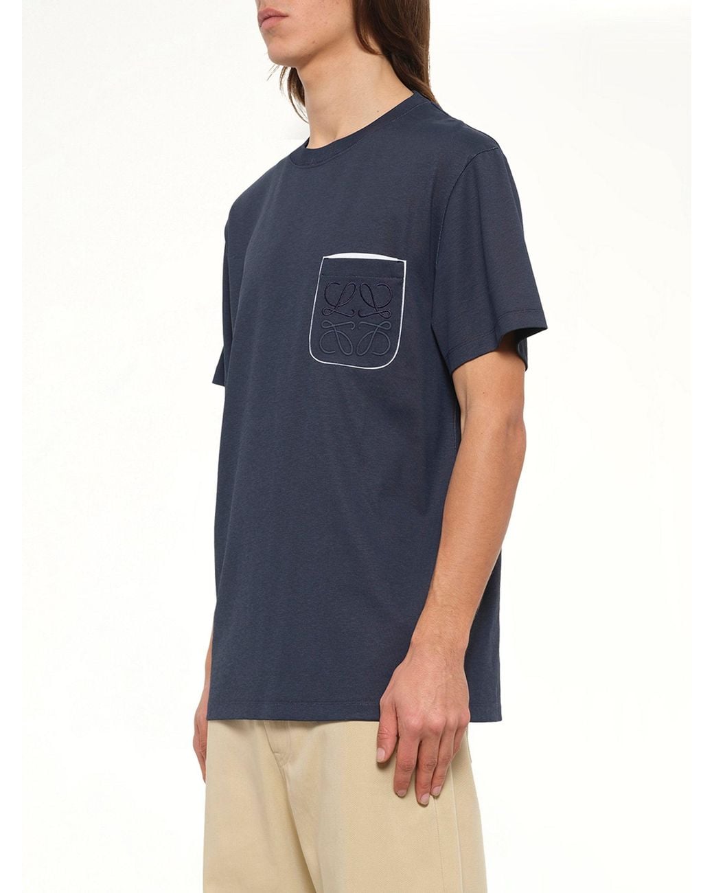 Loewe Blue Two-Tone Regular Fit T-Shirt for men