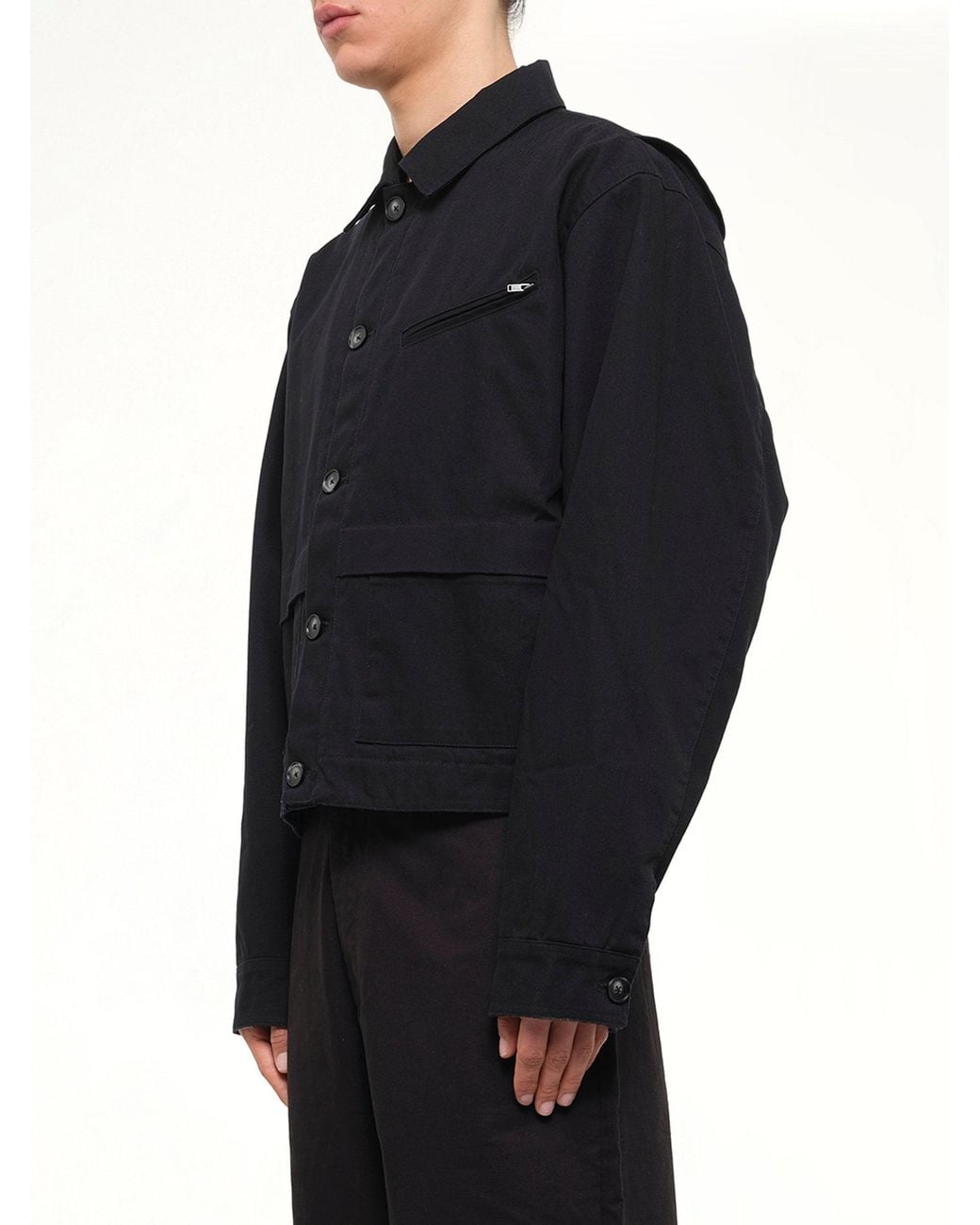 Entire studios Blue Hatch Jacket Cotton for men