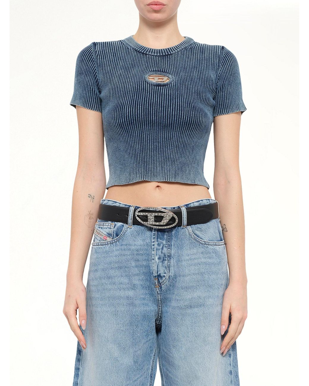 DIESEL Blue M-Anchor-A-Ss Knitwear Tops