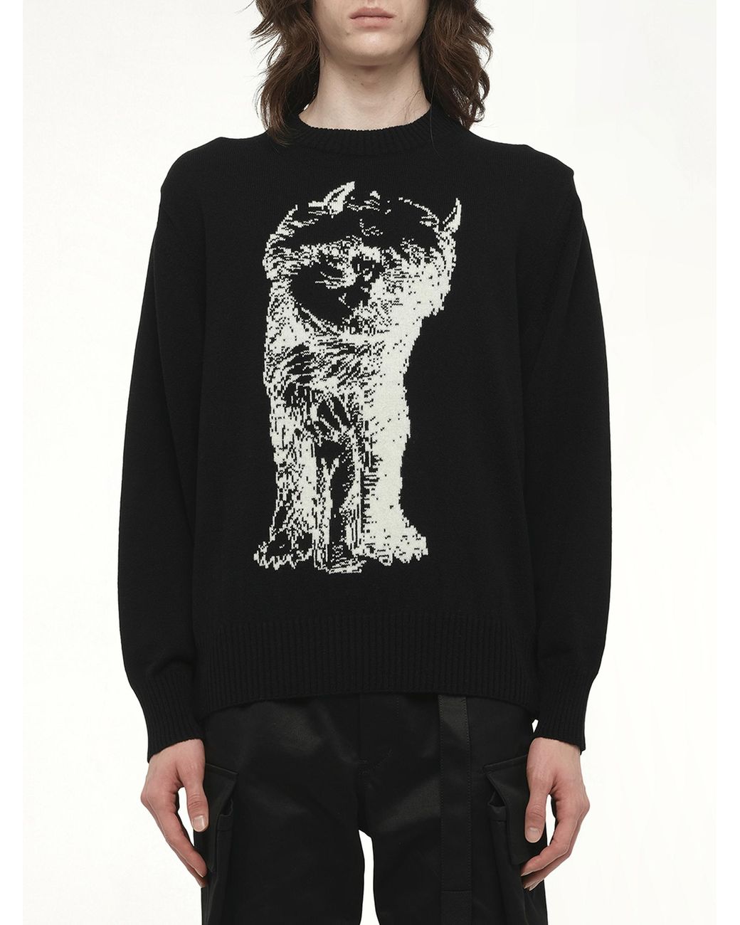 Sacai Black Where The Wild Things Are Wool Knit Pullover for men